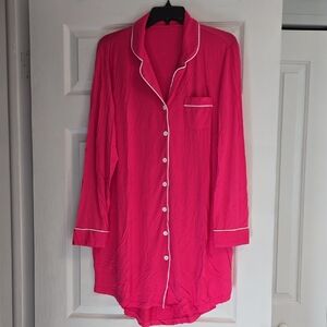 Source Unknown Fuchsia Button-Up Sleep Shirt